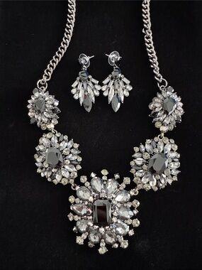 Tasha Rhinestone Statement Necklace and Earring Set
